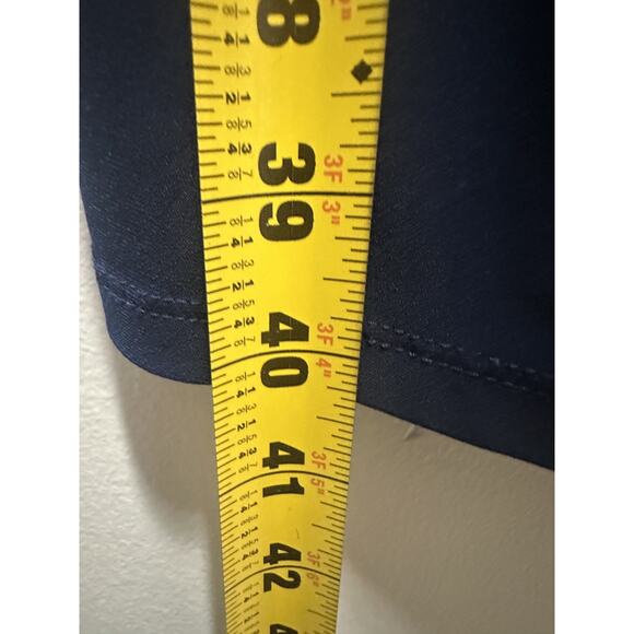 Lauren Ralph Lauren Women’s Navy Ruched Stretch Dress Size 8 3/4 Knee Length - Picture 5 of 9